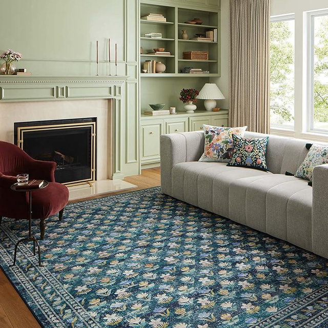 Loloi Rifle Paper Co. Courtyard Collection COU-05 Emerald 2'-6" x 7'-6" Runner Rug feat. CloudPile