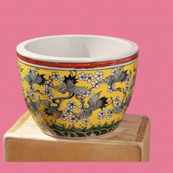 Handpainted Planters - Cranes - Blue