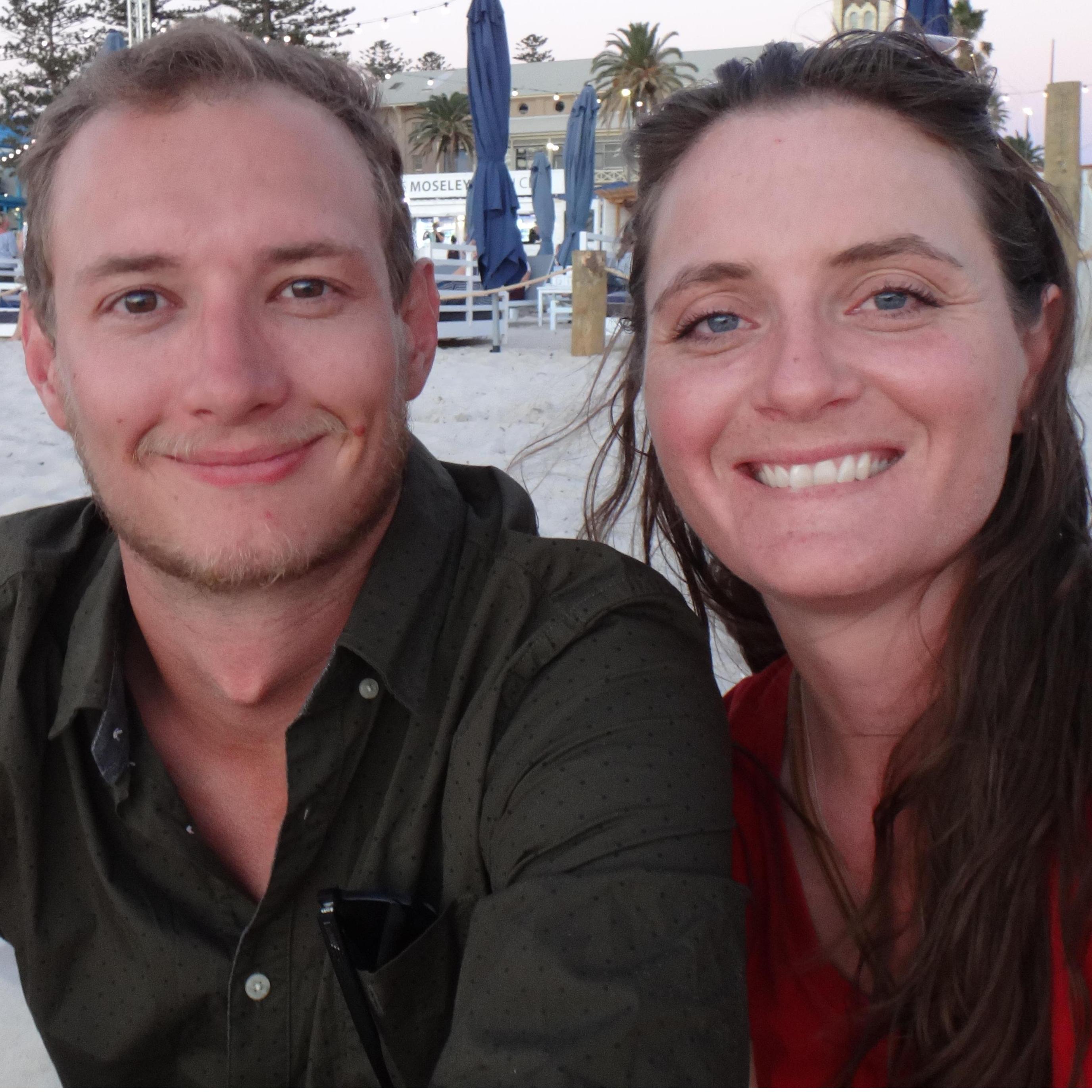 On a beach in Adelaide