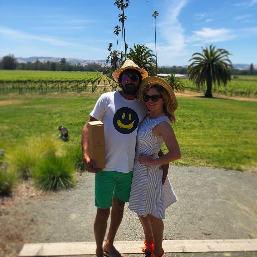 Another trip to Napa. Anuj is totally grabbing my butt and Ruby is using the restroom in the background.