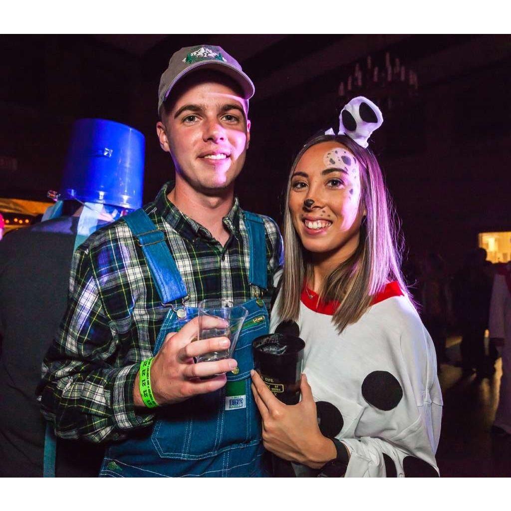 The first picture we ever took together! We didn't really know each other yet, the halloween party thought our costumes went together and made us take a picture!