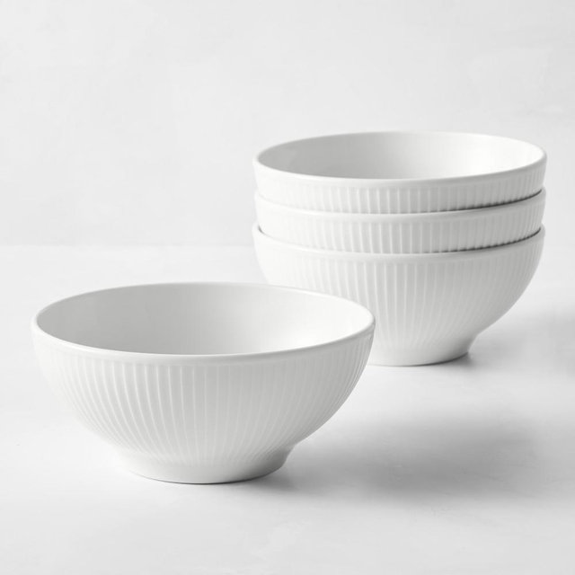 Pillivuyt Plisse Porcelain Noodle Bowl, Set of 8