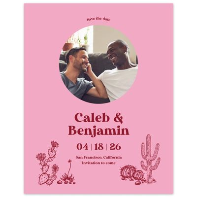 Flamingo, Pink Wedding Digital Save the Date - Avondale Photo