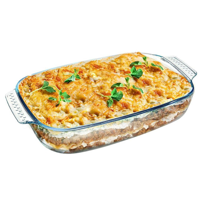Clear Glass Baking Dish for Oven, Oblong Casserole Dish Rectangular Baking Pan Glass Bakeware,1 Piece (2.5 Quart)