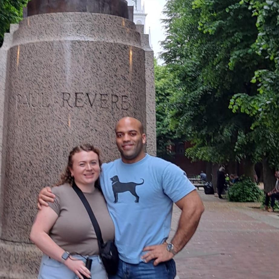 Kylie and Celso visited the North End of Boston on our second date, and took a selfie in front of the Paul Revere statue! Now, every time we visit North End we have to get a photo!