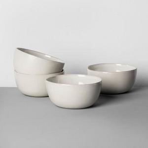 4pk Stoneware Cereal Bowl Cream - Hearth & Hand™ with Magnolia