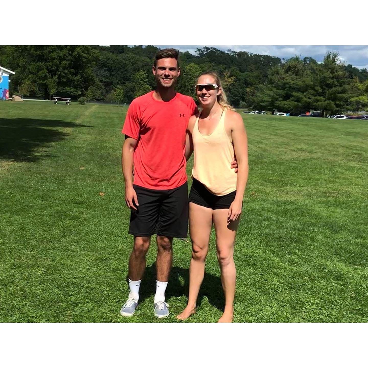 Our first of countless volleyball tournaments together