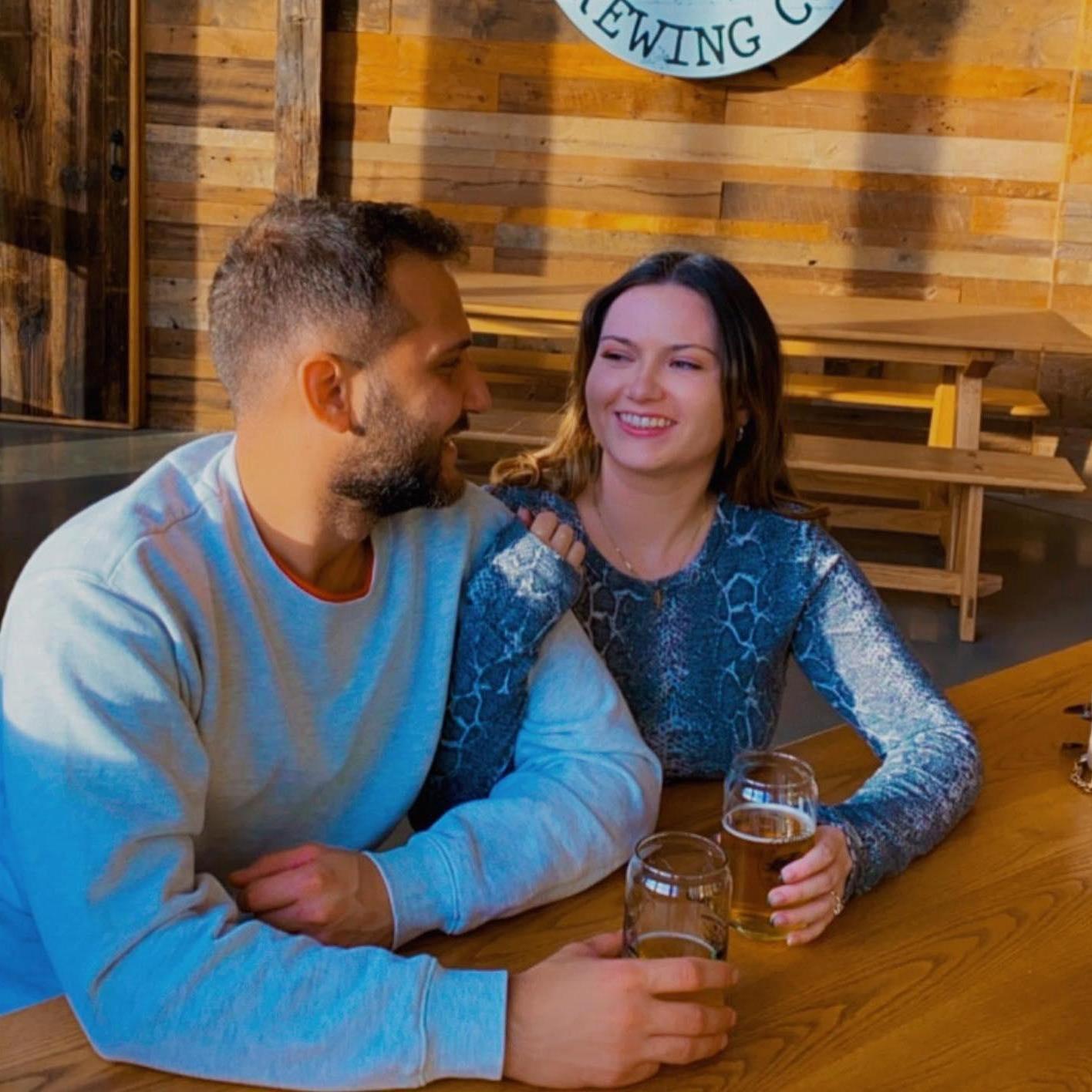 Relaxing with brews and friends; one of our favorite activities.