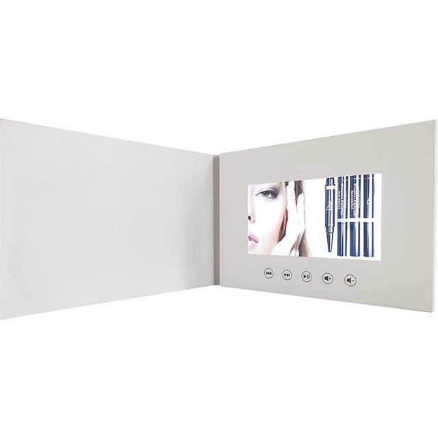 Video Greeting Card with 6" LCD Screen for Mothers Day,DIY Video Brochure 2Gb Memory Card,Special Wishes Valentine Card for Thanksgiving Day, Christmas, Business and more - Blank White