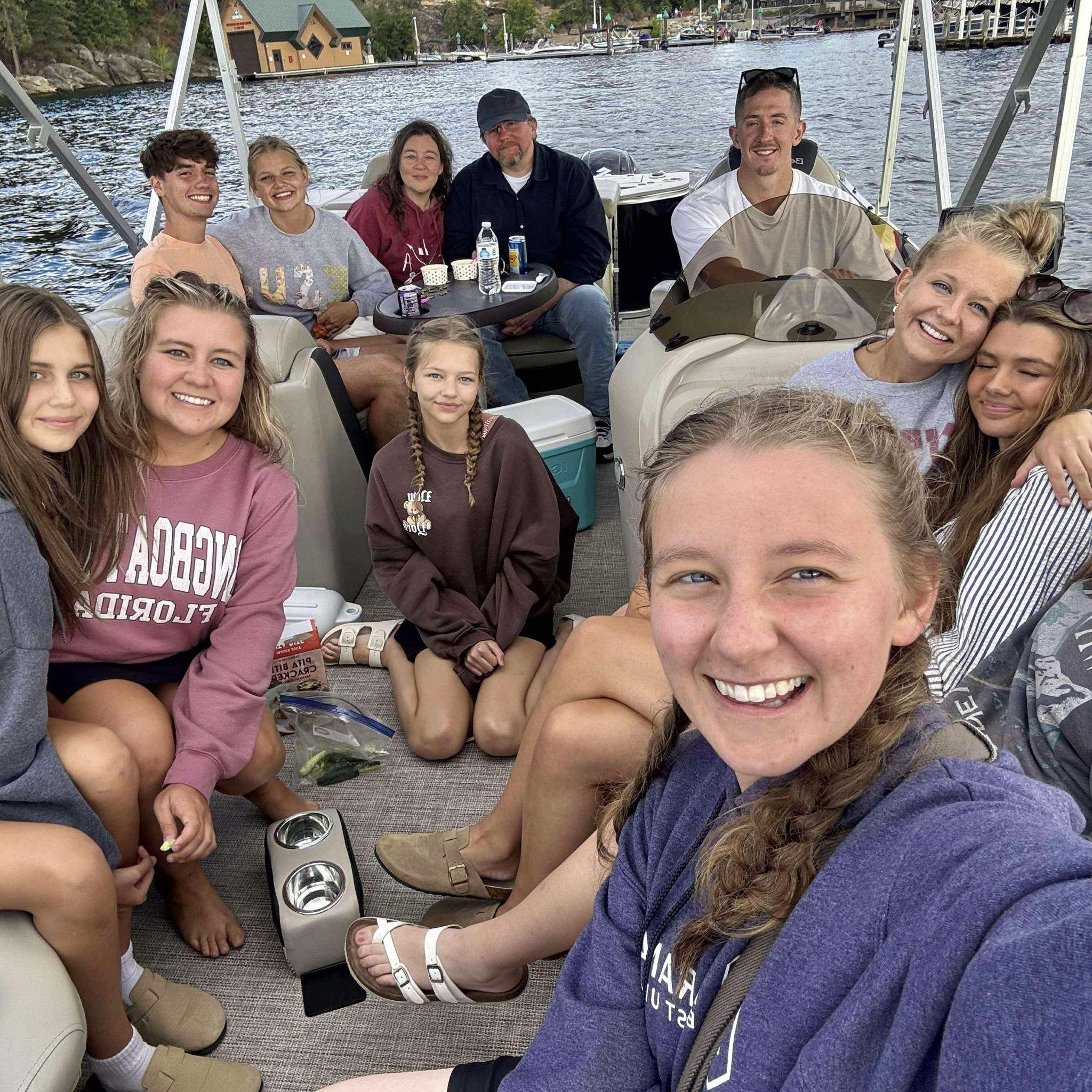Boating with Alona's family in Washington