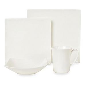 Nevaeh White® by Fitz and Floyd® Hard Square 4-Piece Place Setting