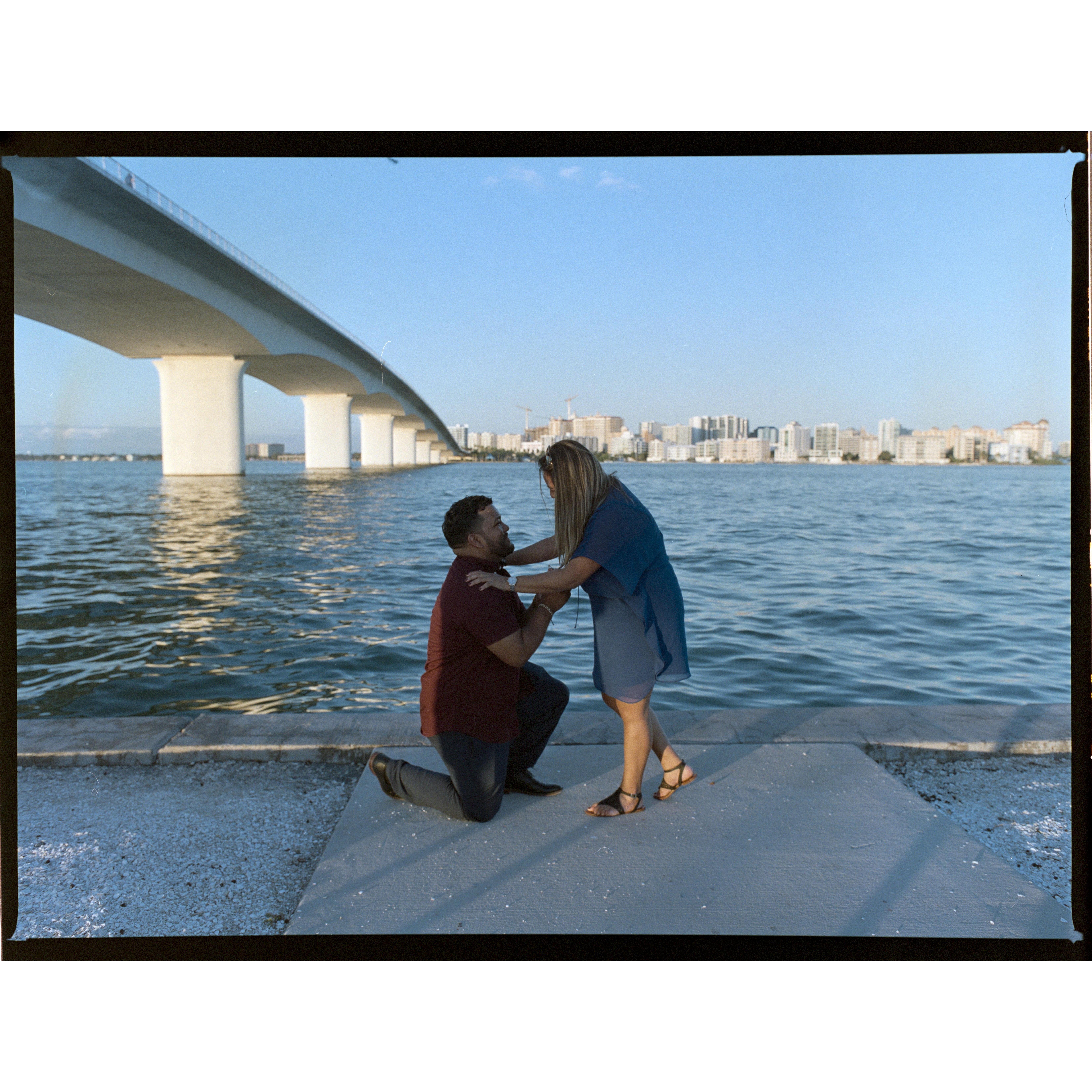 One of the film photos Francisco took of the proposal.