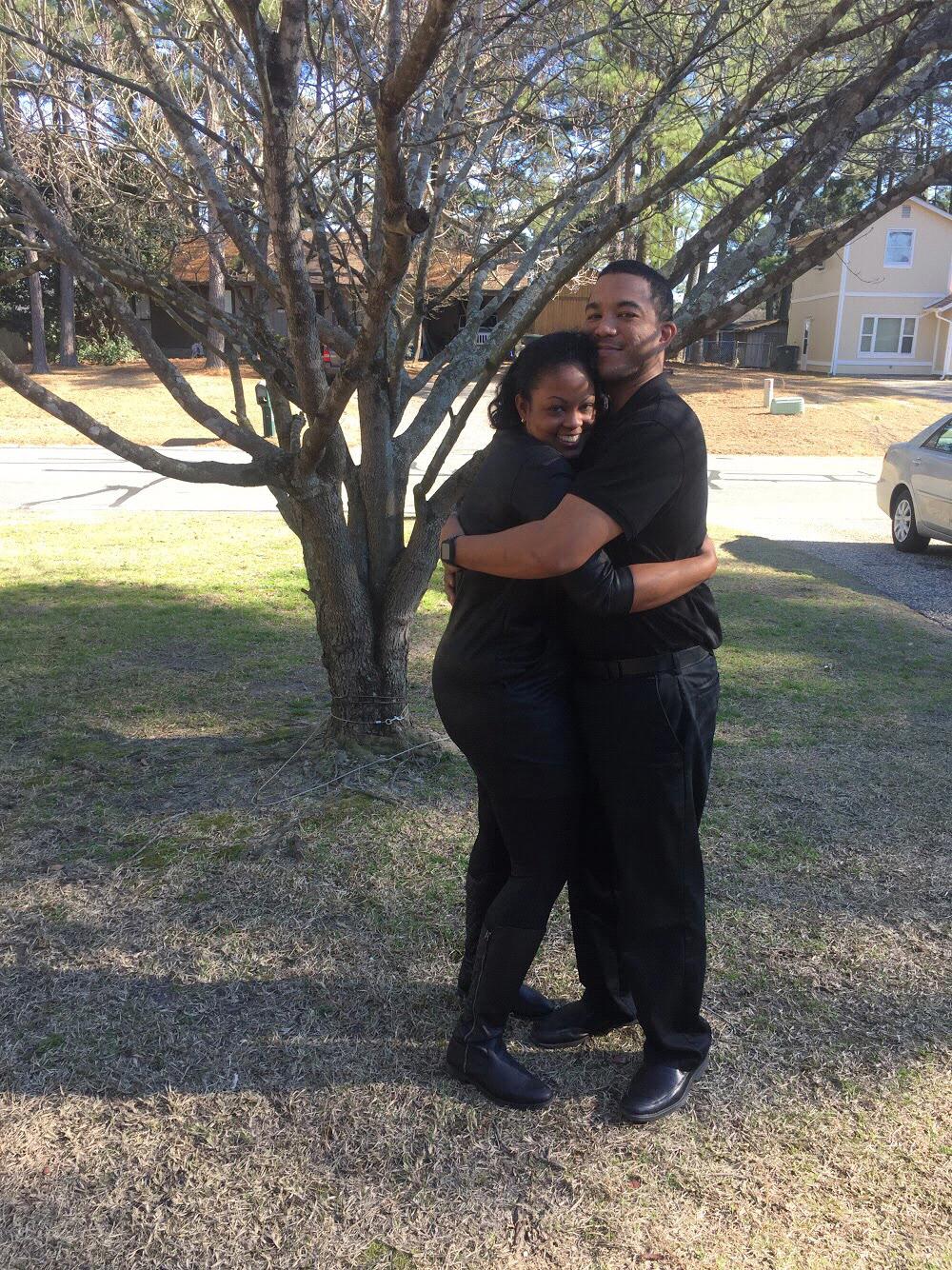 Our signature look of "all black" so we can be incognito as we served on the media ministry at church.