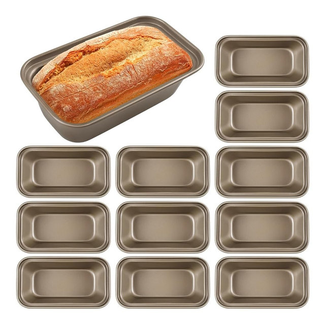 Yumatouch 12 Pieces Mini Loaf Pans for Baking Bread Nonstick Carbon Steel Baking Bread Pan Baking Bread Tins Meatloaf Pan for Home Oven Baking 6.1 x 3.5 x 1.7 Inches