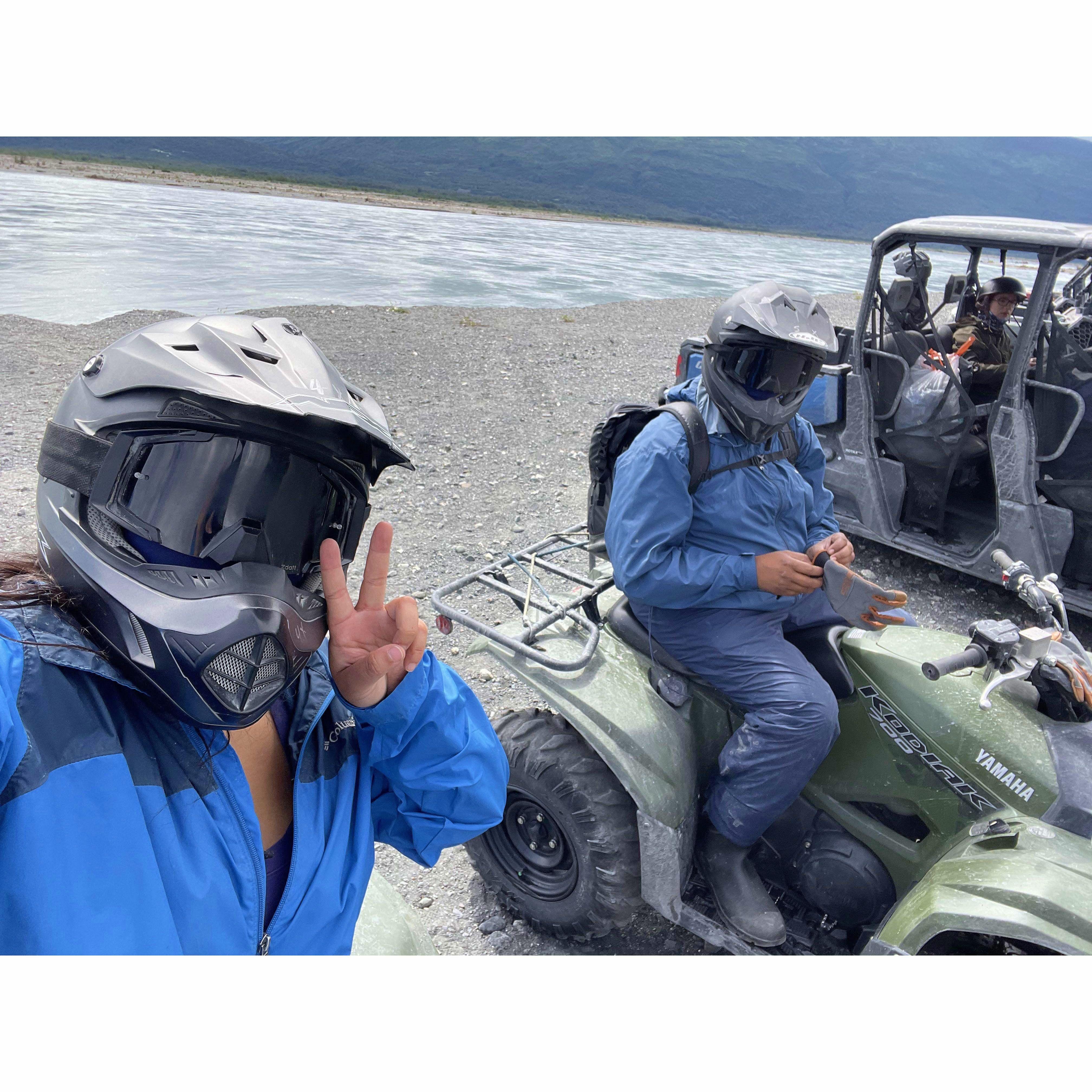 ATV adventures to Knik Glacier in Alaska. Nilo's birthday gift to Diana was some adventure for her birthday in July 2023.