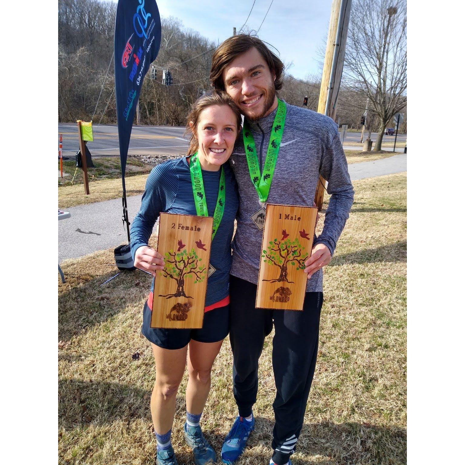Our first Double Podium with the Wildwood Trail Marathon