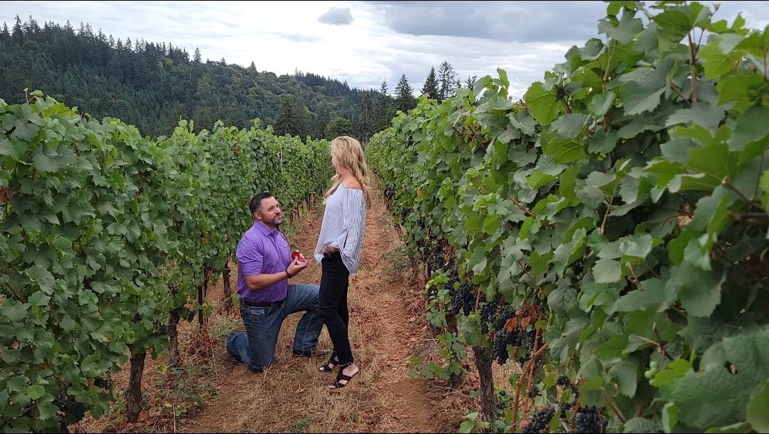 The proposal at Haakon Lenai Vineyard