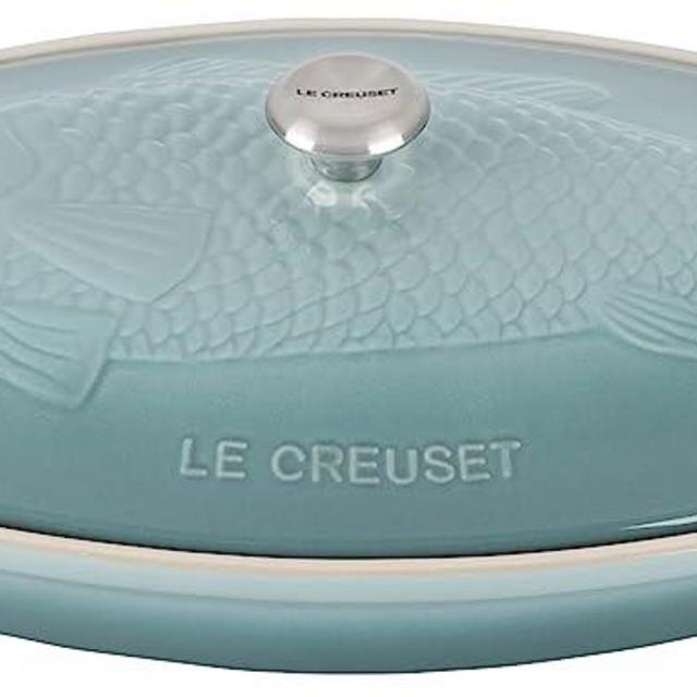 Le Creuset Heritage Stoneware Oval Fish Baker, 1.7qt., Sea Salt