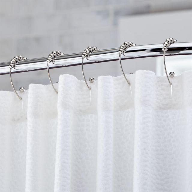 Shower Curtain Roller Rings Polished Nickel, Set of 12