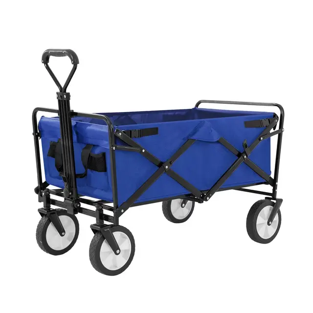 FDW Garden Cart Folding Wagon Garden Cart Collapsible Wagon with Adjustable Handle &360°Universal Wheels for Garden Camping Shopping Beach