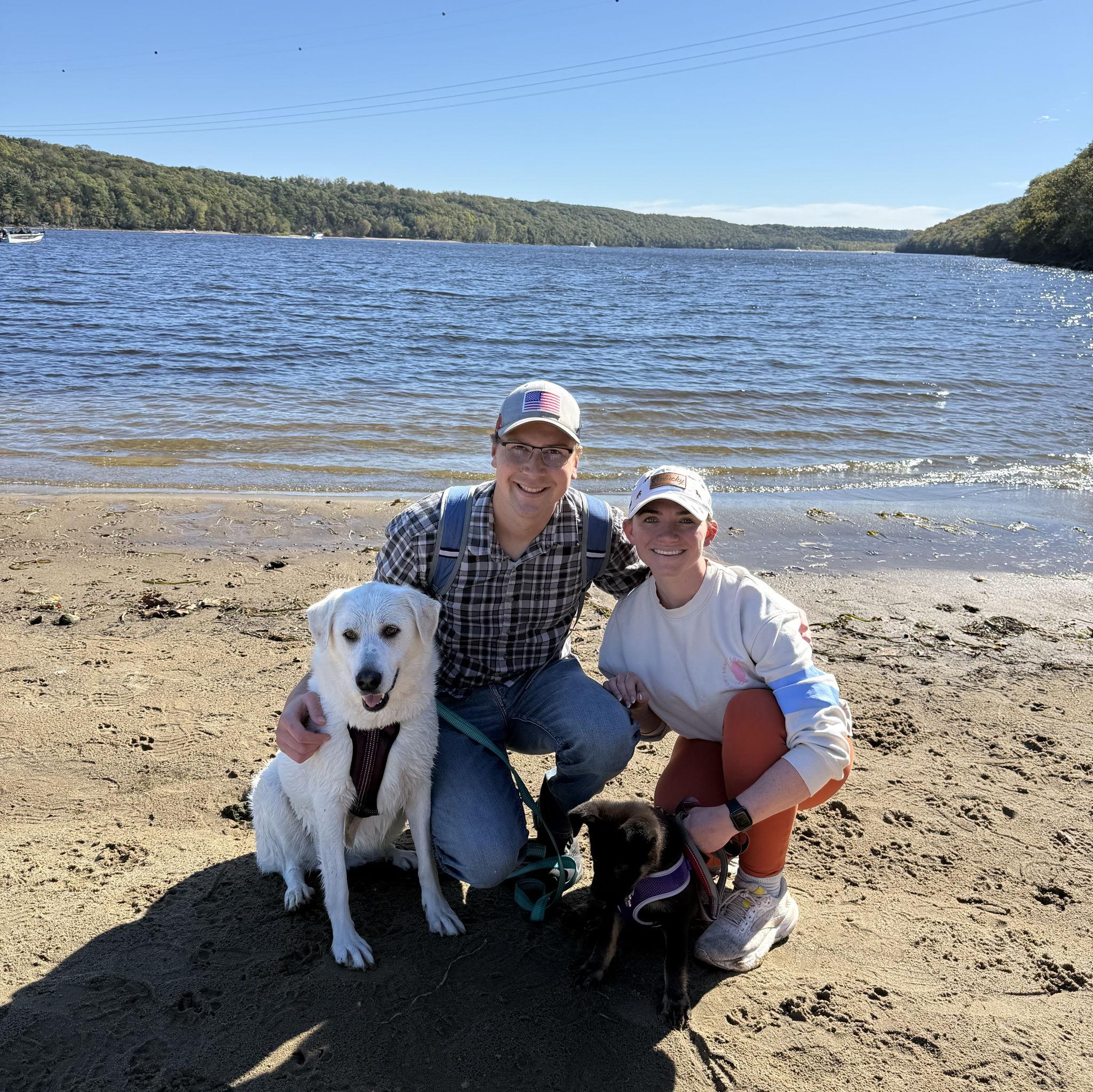 We love getting to be outdoors with Bella and Lily, this photo was taken along the Saint Croix River.