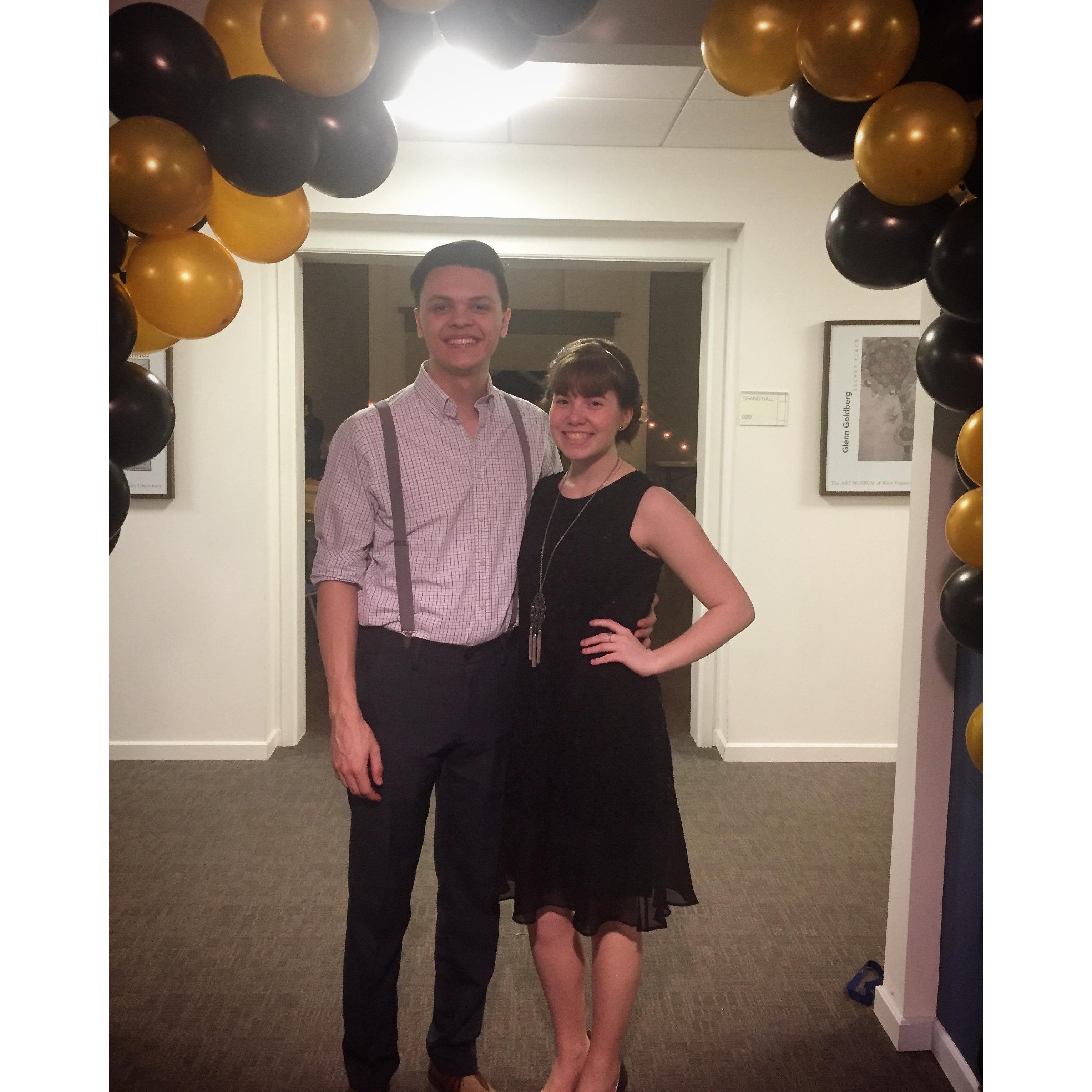 At SAI's (Amy's music fraternity) formal in April of 2017. It was a 20s theme!