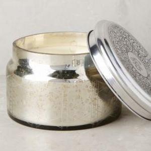 Colossal Capri Blue Mercury Glass Candle - LIGHT GREY VOLCANO