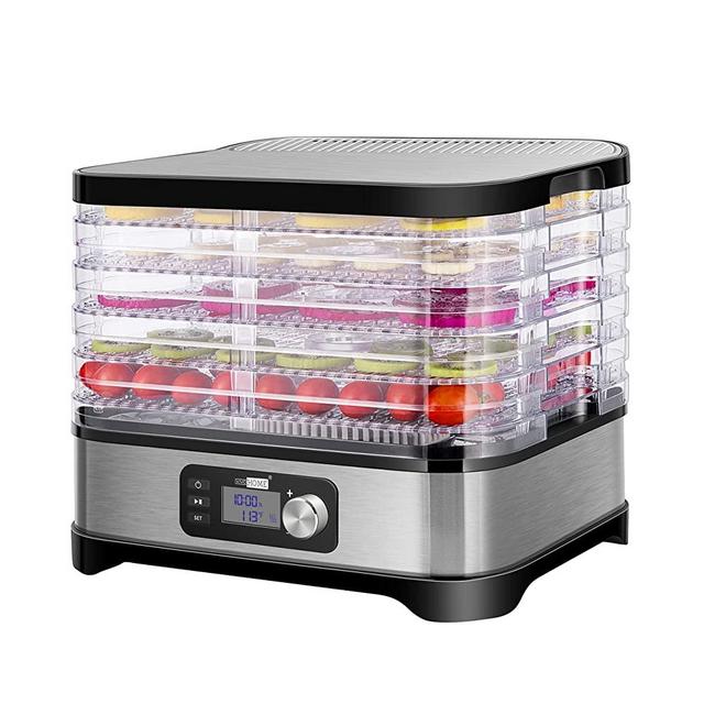 VIVOHOME Electric 400W 5 Trays Food Dehydrator Machine with Digital Timer and Temperature Control for Fruit Vegetable Meat Beef Jerky Maker BPA Free