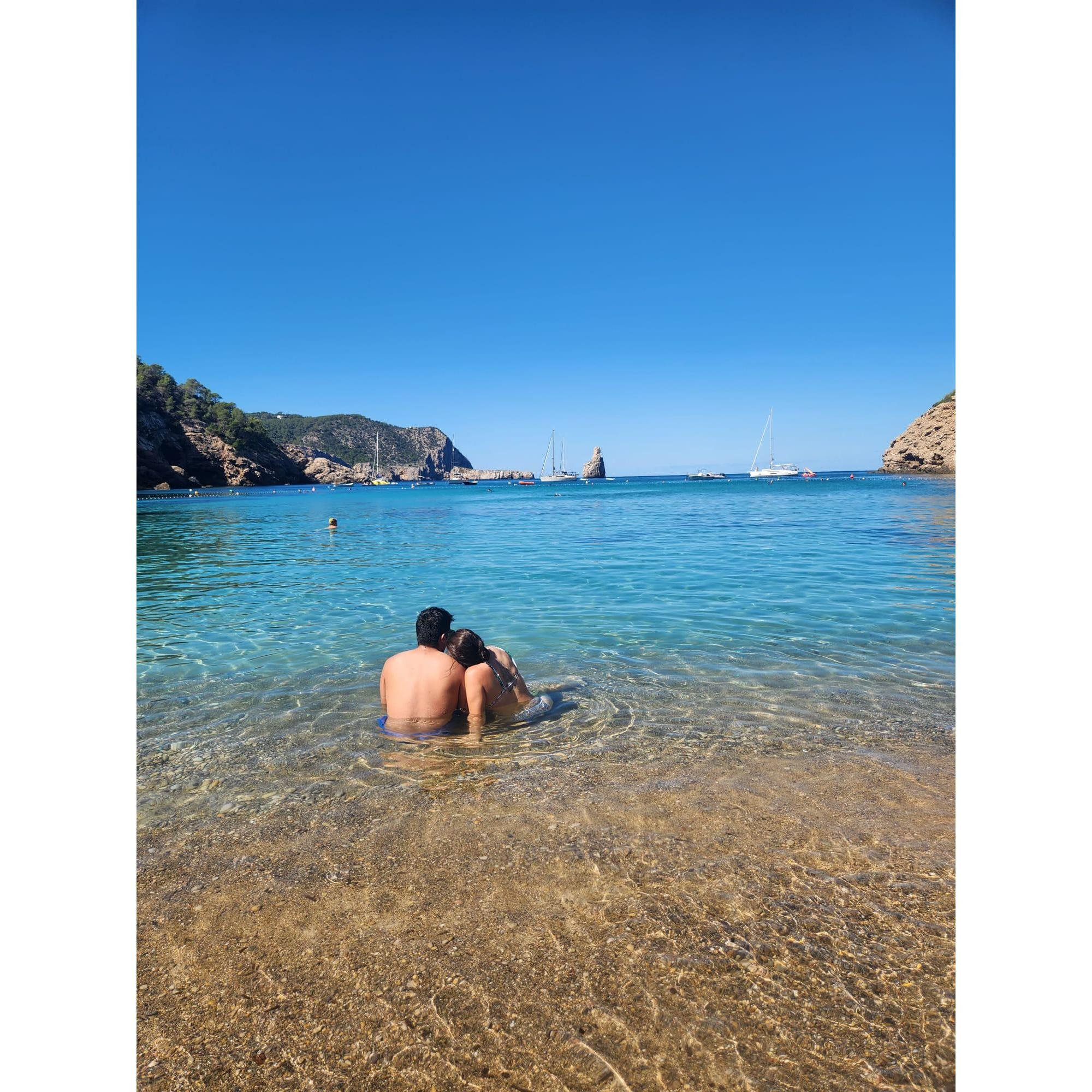 Enjoying the Ibiza sun rays and beach front.