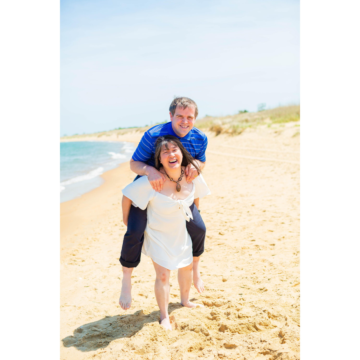 Michael gets a piggy back ride, too! Notice his feet are literally an inch off the ground :D
