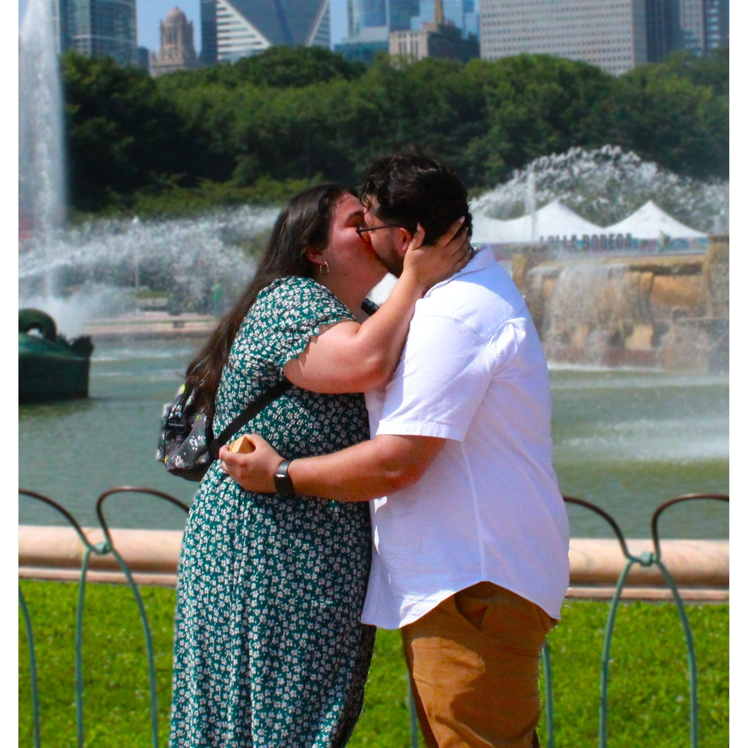 Our first kiss in front of our parents....
