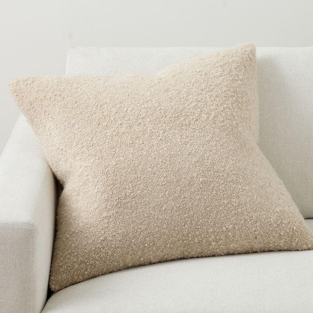 Boucle Pillow Cover, 24", Cement