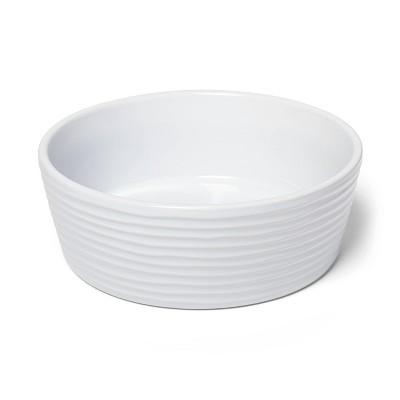 Stoneware White Textured Dog Bowl - 6cup - Boots & Barkley™