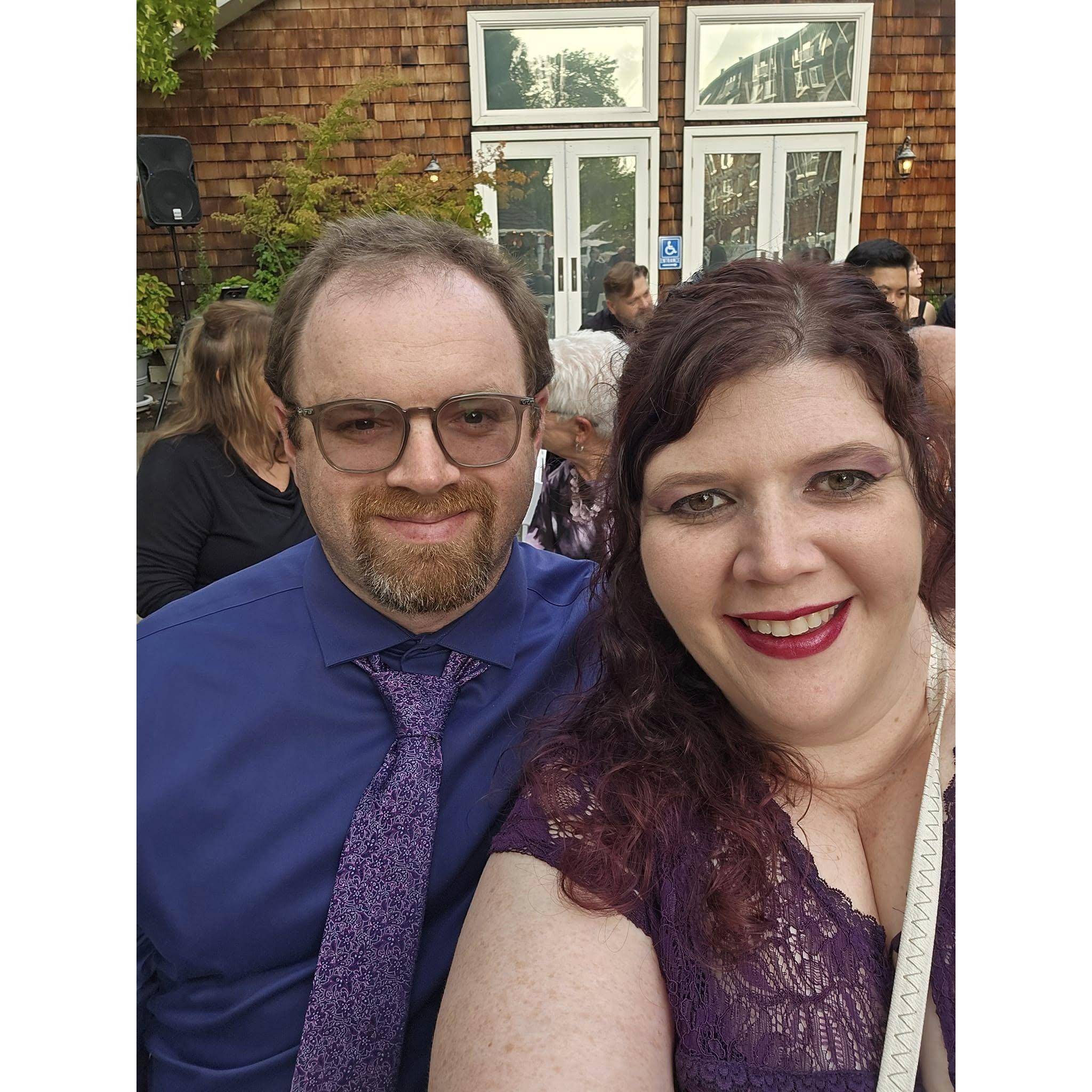 At Nick and Sarah's wedding.