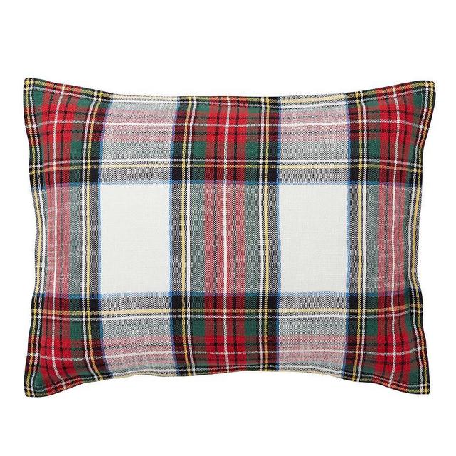 Red Stewart Plaid Cotton Sham, Standard