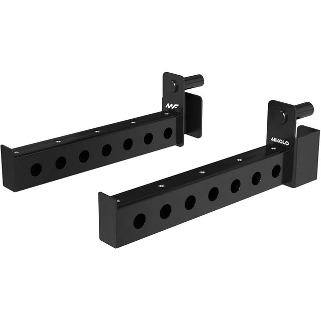 Mikolo Safety Catches, Spotter Arms-Fit 2"x 2" Tube, with 1" Hole for Squat Rack Power Rack Cage, 800LBS Capacity (1 Pair)