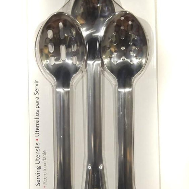 Tramontina Proline Commercial Grade Stainless Steel Spoon Serving Utensils, 3 Piece