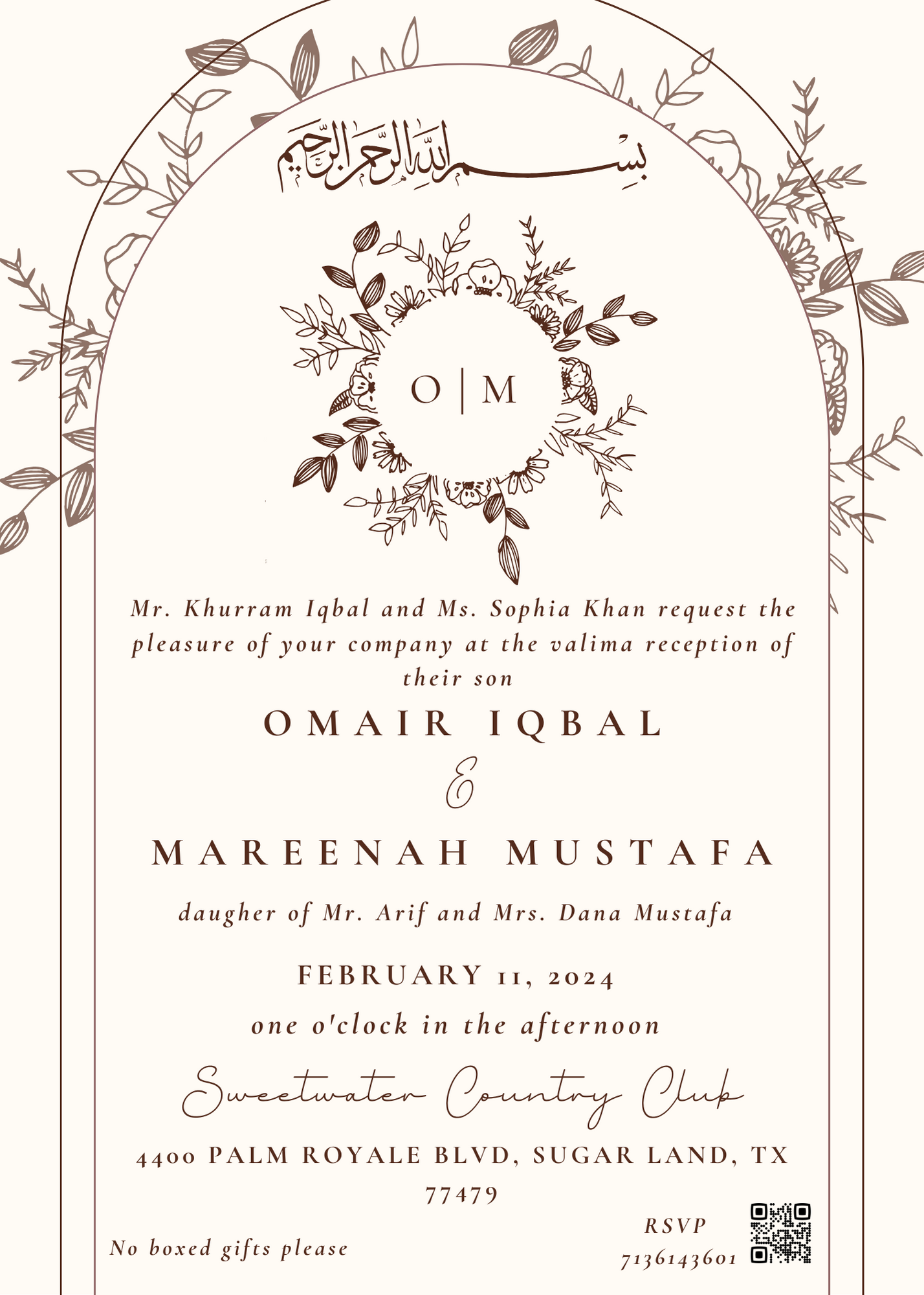 The Wedding Website of Omair Iqbal and Mareenah Mustafa