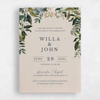Beige Wedding Invitation - Buxton Arch
