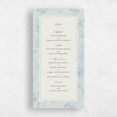 Dusty Blue Wedding Menu - Hermine