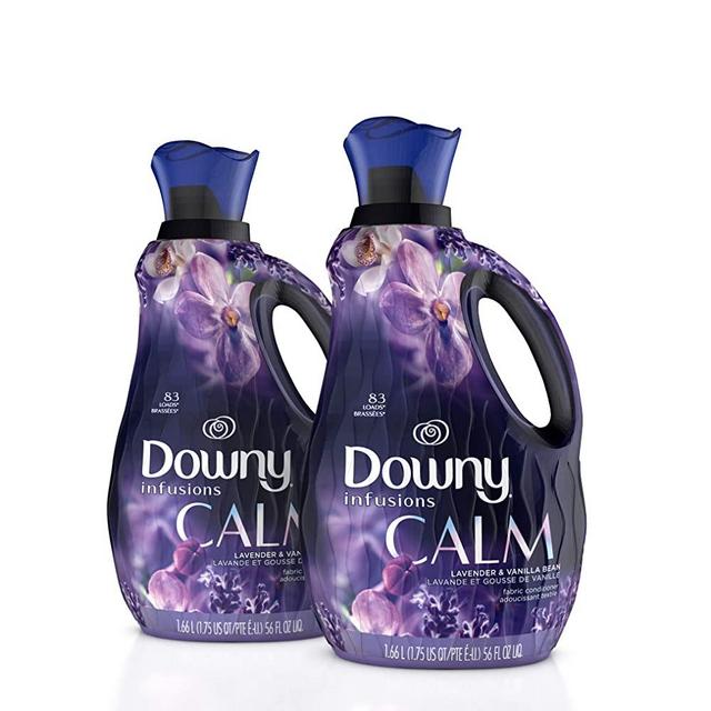 Downy Infusions Liquid Fabric Conditioner (Fabric Softener), Calm, Lavender & Vanilla Bean, 56 Oz Bottles, 166 Loads Total (Pack of 2)
