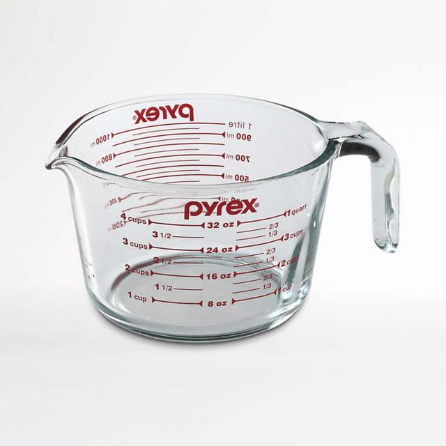 Pyrex ® 4-Cup Glass Measuring Cup with Red Lettering