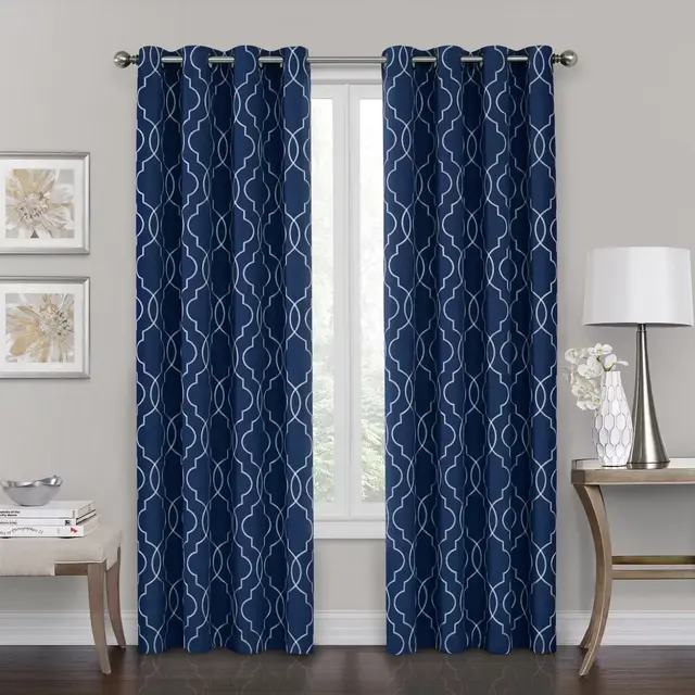 Brent Grommet 100% Blackout 63-Inch Window Curtain Panel in Navy