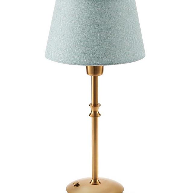 UMEXUS Portable Cordless Table Lamps Rechargeable, 5000mAh Battery Operated, 3 Level Brightness Dimmable, Night Bedside Lamp, Ambient Lamp for Patio, Restaurant, Dinning, Fabric Shade, Antique Brass