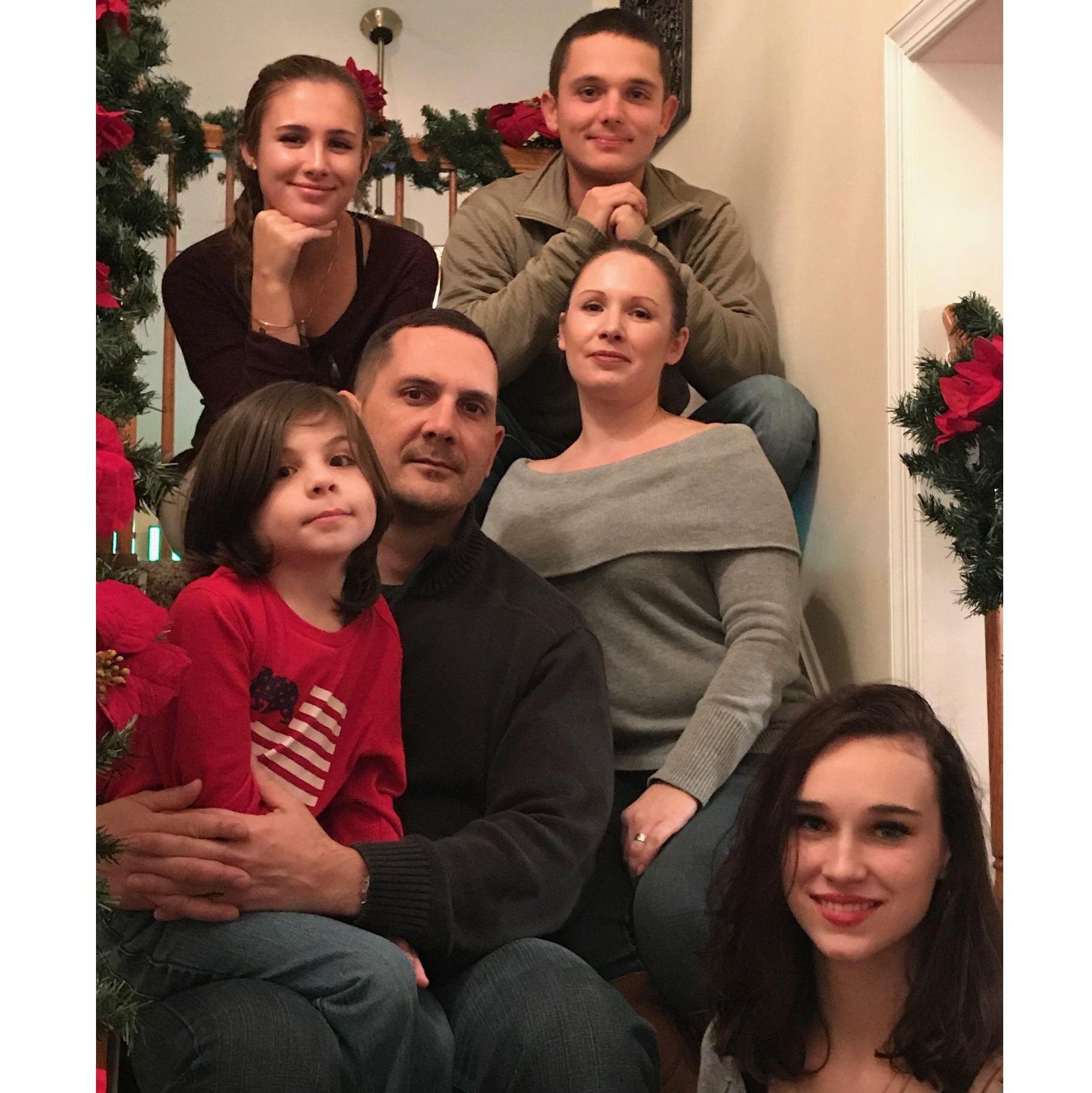 Kaytie, Gabe, Michael, Austin, Jenna, and Chloe - Christmas 2017.