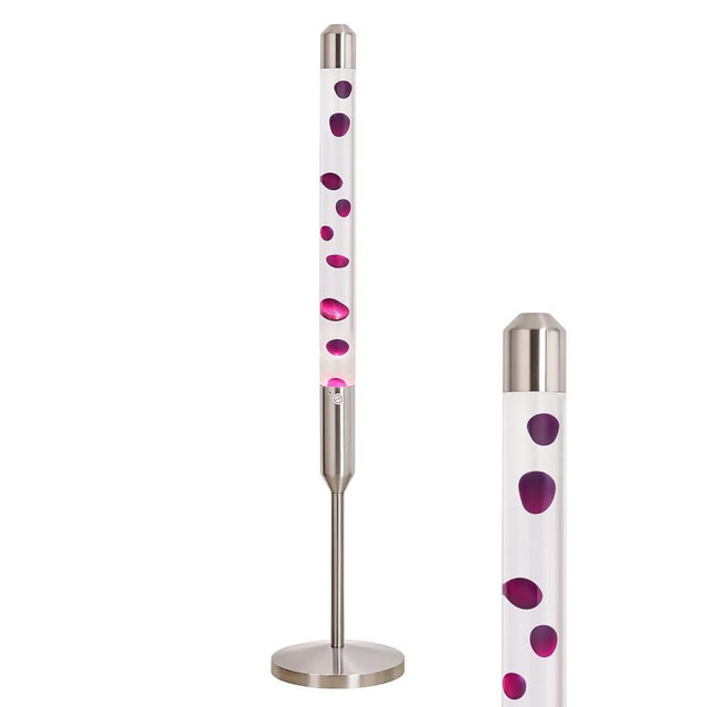 Kyzfy 47.5-Inch Liquid Motion Lamp,Magma Lamp, Mood Relaxation Light，Suitable for Home Decoration, Living Room, Office, Bedroom, café (47.5IN Clear Water Purple Wax/Silver)
