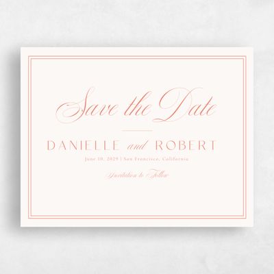 Coral, Pink Wedding Save the Date - Sydney Landscape