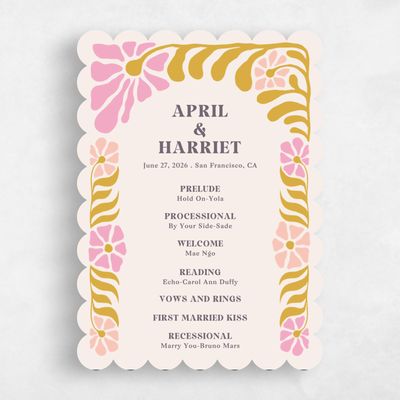 Beige Scalloped Wedding Program - Bellefleur