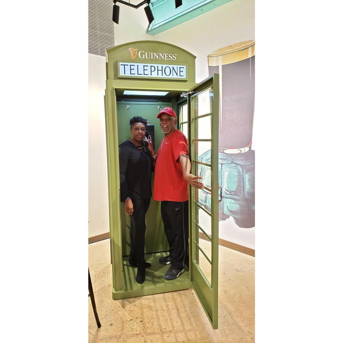 Guinness brewery phone booth.