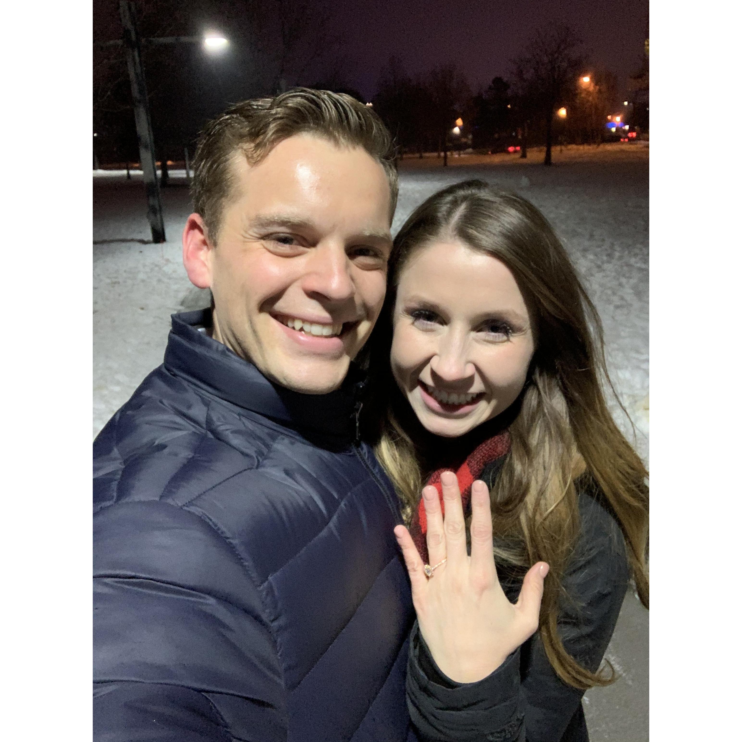 Zach proposed at Gold Medal Park in Minneapolis.